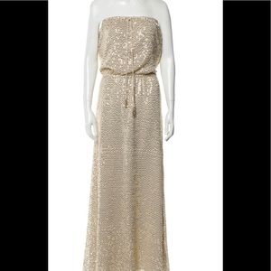 Calypso Gold Sequined Maxi dress